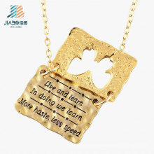 Gold Supplier Zinc Alloy Engrave Letter Double Tags for Promotion